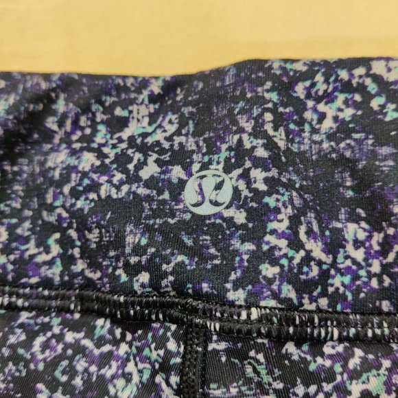 Lululemon Journey Crop Women's Rocky Road Sand Dune Black Mesh Leggings Size 6 - Picture 3 of 6